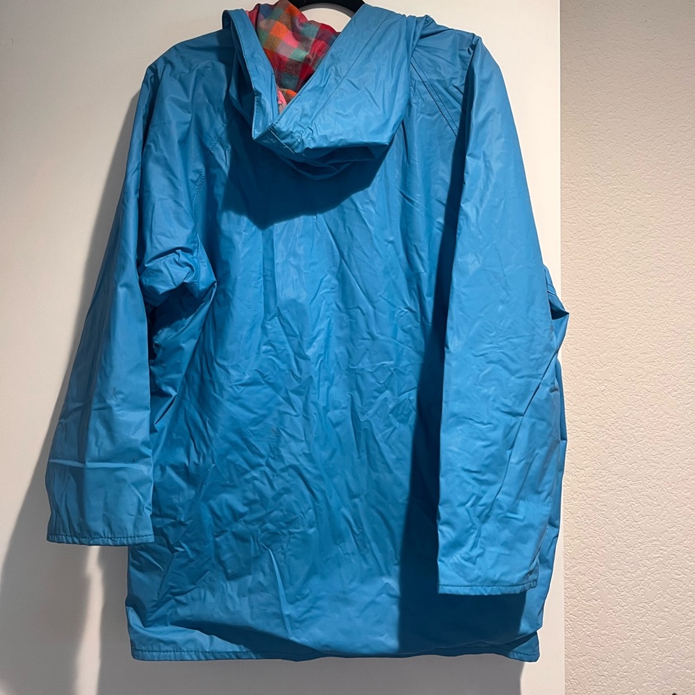 Misty Harbor blue plaid lined raincoat size: large - Picture 4 of 5